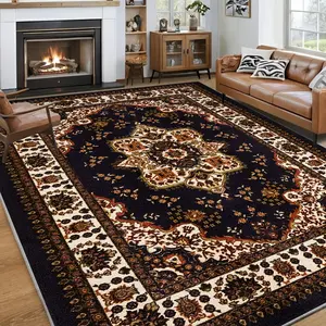 1pc Large Luxury Mat with Non-Slip Backing Machine Washable Large Area Mat for Living Room Bedroom Hallway Suitable for Large Spaces & High-Traffic Areas Big Mat for Living Room Circular Floor Mat Living Room Mat