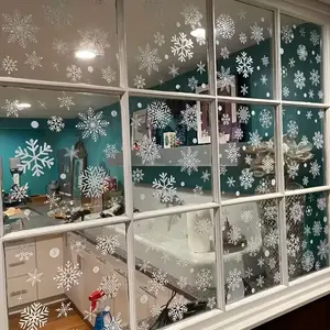 New Upgraded Snowflake Window Sticker, Removable Static Cling Decal, Party Decorations, Perfect for New Year and Christmas, Snow Pattern