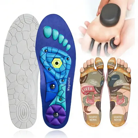 Unisex EVA Foam Supportive Anti-Fatigue Insoles & Heel Liners - 220+ lbs Support, All Seasons Cushion, Anxiety & Migraine Relief, Relief for Plantar Fasciitis, High Arches, Flat Feet, Neuropathy, Swelling, Work/Run Use