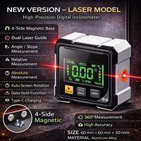Digital Angle Gauge – 4-Side Magnetic + Laser
