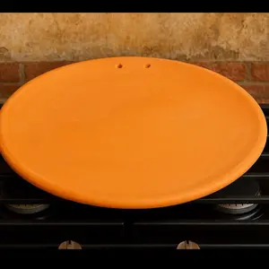 Authentic Mexican Terracotta 13 in Grill Handmade Clay Grill Comal de Barro Mexicano de 13 pulgadas Comal Tradicional Tortillas Quesadillas