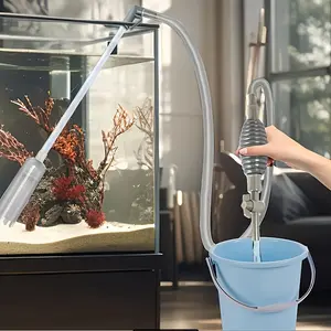 3-In-1 Manual Aquarium Water Changer with Siphon Cleaner, 3 Nozzles and Hose Kit, Efficient Fish Tank Maintenance Tool, High Performance Cleaning