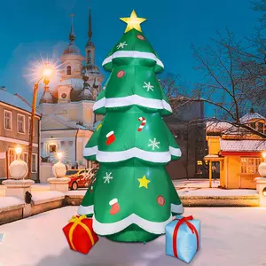 10ft Christmas Inflatable Tree with LED Lights, Outdoor Decoration, Durable Blow Up Xmas Tree for Yard, Lawn, Garden, Party - Easy Setup, Weather Resistant