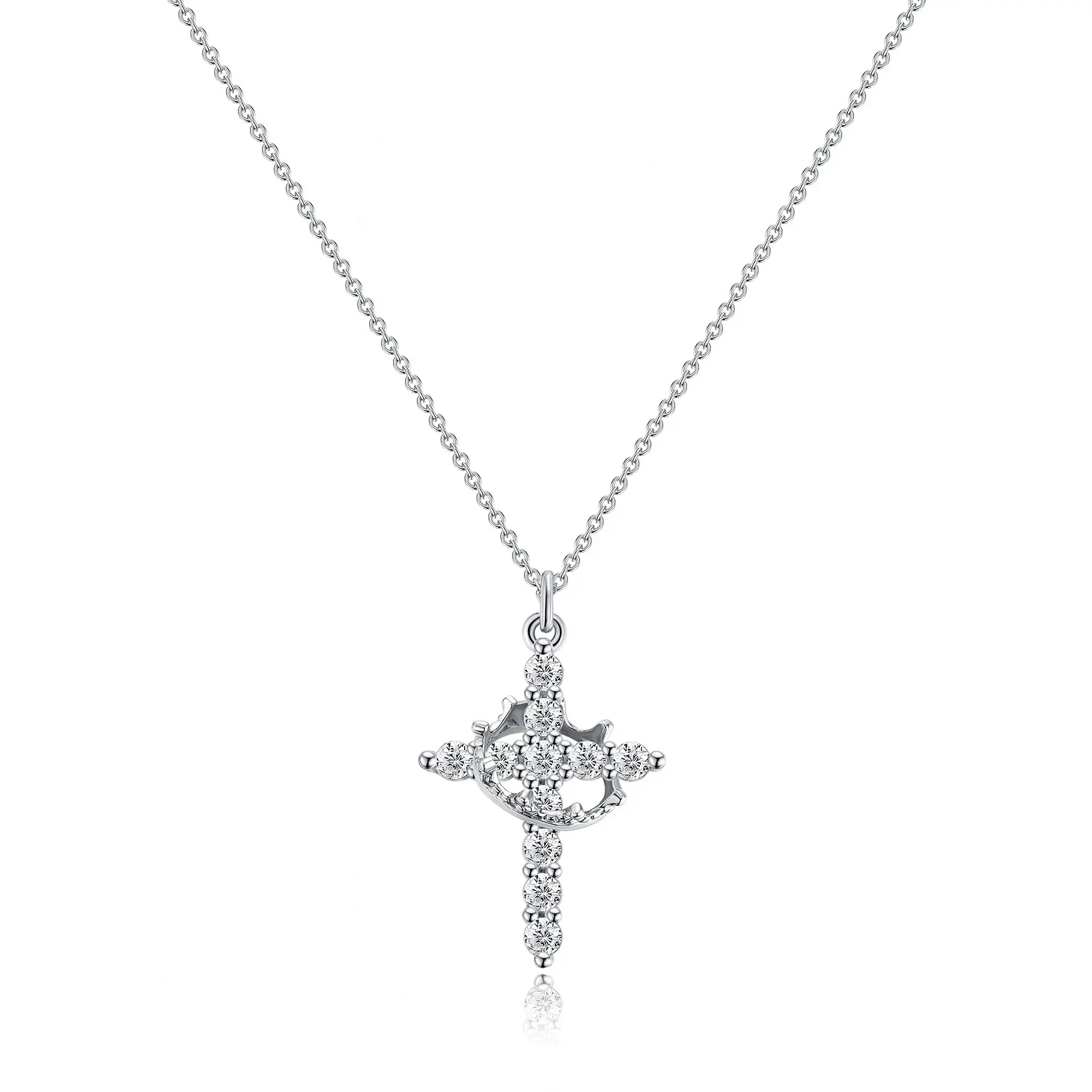 [ETERNAL BLING]Waterproof Cross Necklace - Showerproof Cubic Zirconia Choker| HipHop Jesus Piece Jewelry for Men Women| TikTok Viral Grillz-Level Shine Cuban Link Chain Star