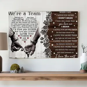 Couple canvas painting, a I love you couple gift, a canvas painting with the theme of Meeting each other is fate. It is a couple canvas painting suitable as a birthday or anniversary gift for lovers. Wall art dec