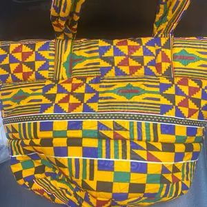 Hand Bag - Vibrant Kente Cloth Design with Durable Handles for Everyday Use
