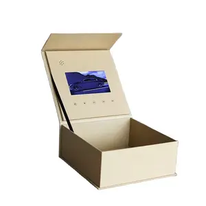 Custom handmade luxury 7 inch LCD screen gift Video Music Box for jewelry wedding business advertising invitation