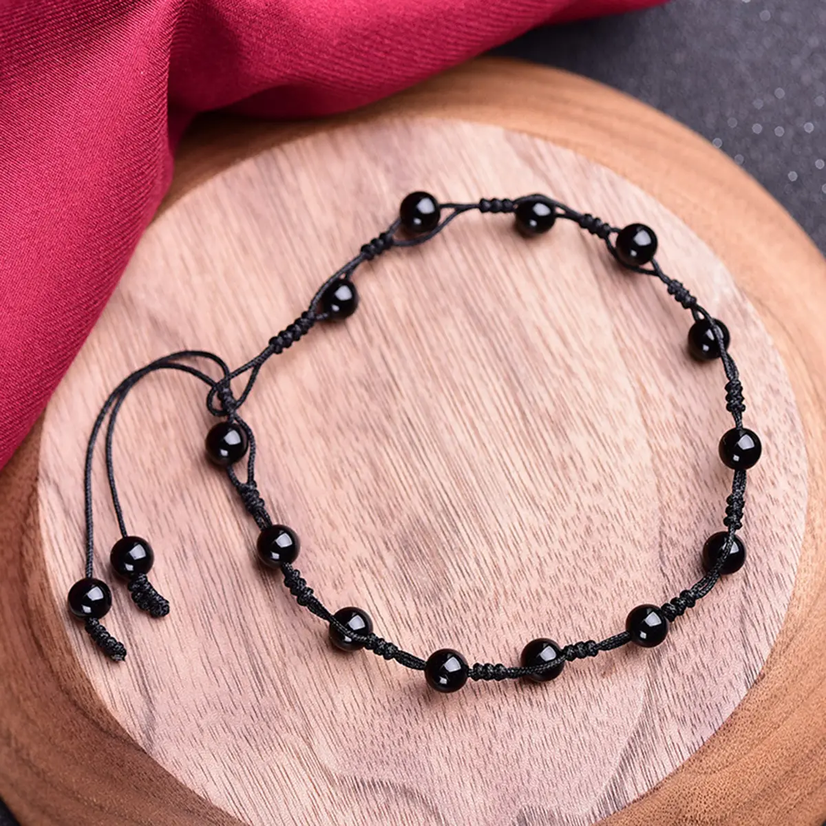 Minimalist Beaded Black Obsidian Anklet for Women, Adjustable Handcrafted Spiritual Jewelry for Grounding & Protection, Female Birthday Gift for Adults, Crystals And Healing Stones, Ankle Bracelet, Thoughtful Gift