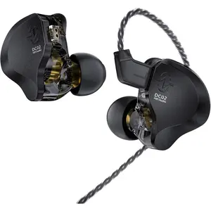 in Ear  Headphones,CCZ DC02 IEM Earphone Dual  Circuit DD Wired Headphones,Professional Hifi Earphone,Stereo Sound Gaming Earbuds Headphone,CCZ In Ear  for System(Black,No MIC)