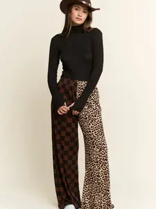 Split Decision Leopard Checkered Pants