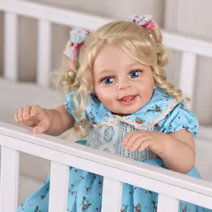 BABESIDE Reborn Doll, 20in Cute cloth body + vinyl limbs Realistic Blonde Newborn Baby Doll Realistic Baby Doll Dress Up Doll with Feeding Accessories For 3+ Years Old Girls Birthday Christmas New Year Gift Set