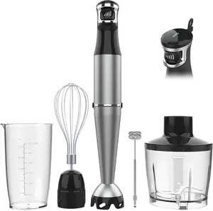 Handheld Corded Hand Blenders Set 1100W, Trigger Variable Speed 5 in 1 Stick Emulsifier with Chopper, Whisk and Frother for Soup, Baby Food and Smoothies,Black