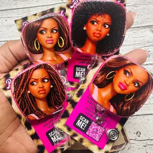 Retractable ID Badge Reel With Funny Melanin Lady Design - Sparkly Badge Holder For Nurses, Doctors, Teachers & Hospital Staff - Cute & Sarcastic Office Accessory For Work