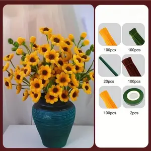 422 Piece Multicolor Daisy Twist Rod Pipe Cleaner Handmade Kit, DIY Craft Material Pack, Crafting, Mother's Day Gift, Easter, Graduation, Valentine's Day