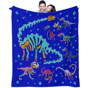 Dinosaur Art World Theme Printed Blanket, Super Soft Comfortable Warm Home Decor, Ideal Nap Blanket, Perfect Gift for Family and Friends