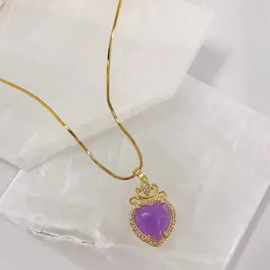 ROYAL HEART LAVENDER JADE necklace