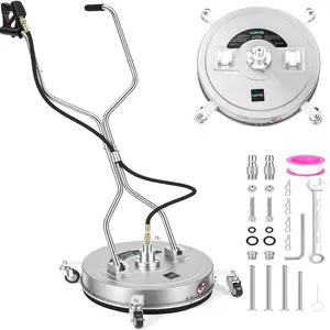 Heavy Duty 21" Stainless Steel Pressure Washer Surface Cleaner with 4 Wheels, Dual Handle For Patios, Driveways, Decks, Sidewalks