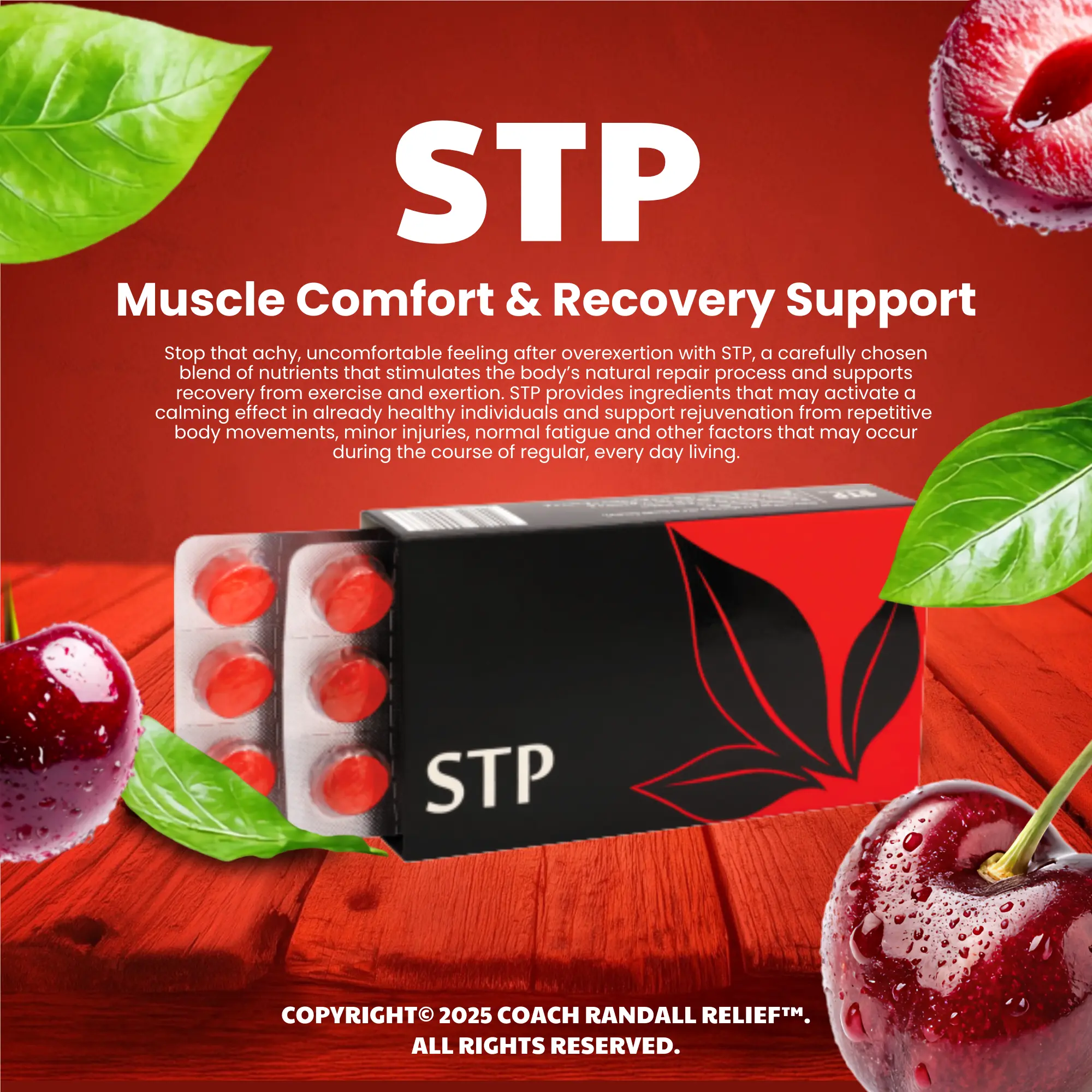 30 days box Stop STP Candy Drops for Muscle Comfort & Recovery Support | Coach Randall Relief