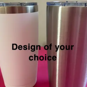 20 oz steel tumbler with custom design