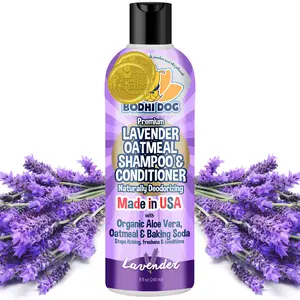 Bodhi Dog Organic Lavender Oatmeal Pet Shampoo and Conditioner | Hypoallergenic Conditioning Deodorizing Formula | Soothes Dry Itchy Skin Calming