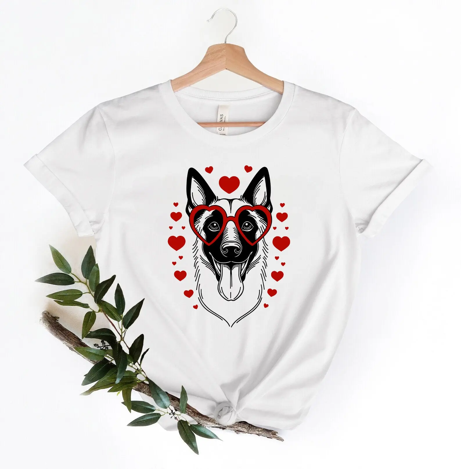 Belgian Malinois Valentine TShirt - Valentine's Day Dog Tee - Malinois Owner Gift - Malinois Dog Mom Clothing