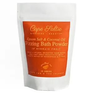 "Mermaid Fruit" Vegan, Epsom Salt & Coconut Oil Fizzing Bath Powder, 15oz.  — Citrus & Sea Berries