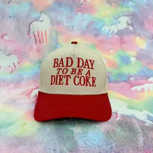 Bad Day To Be A Diet Coke Embroidered Baseball Cap,Fourth of July Hat,for Her/Him,Summer Hat,Funny Trendy Snapback Hat