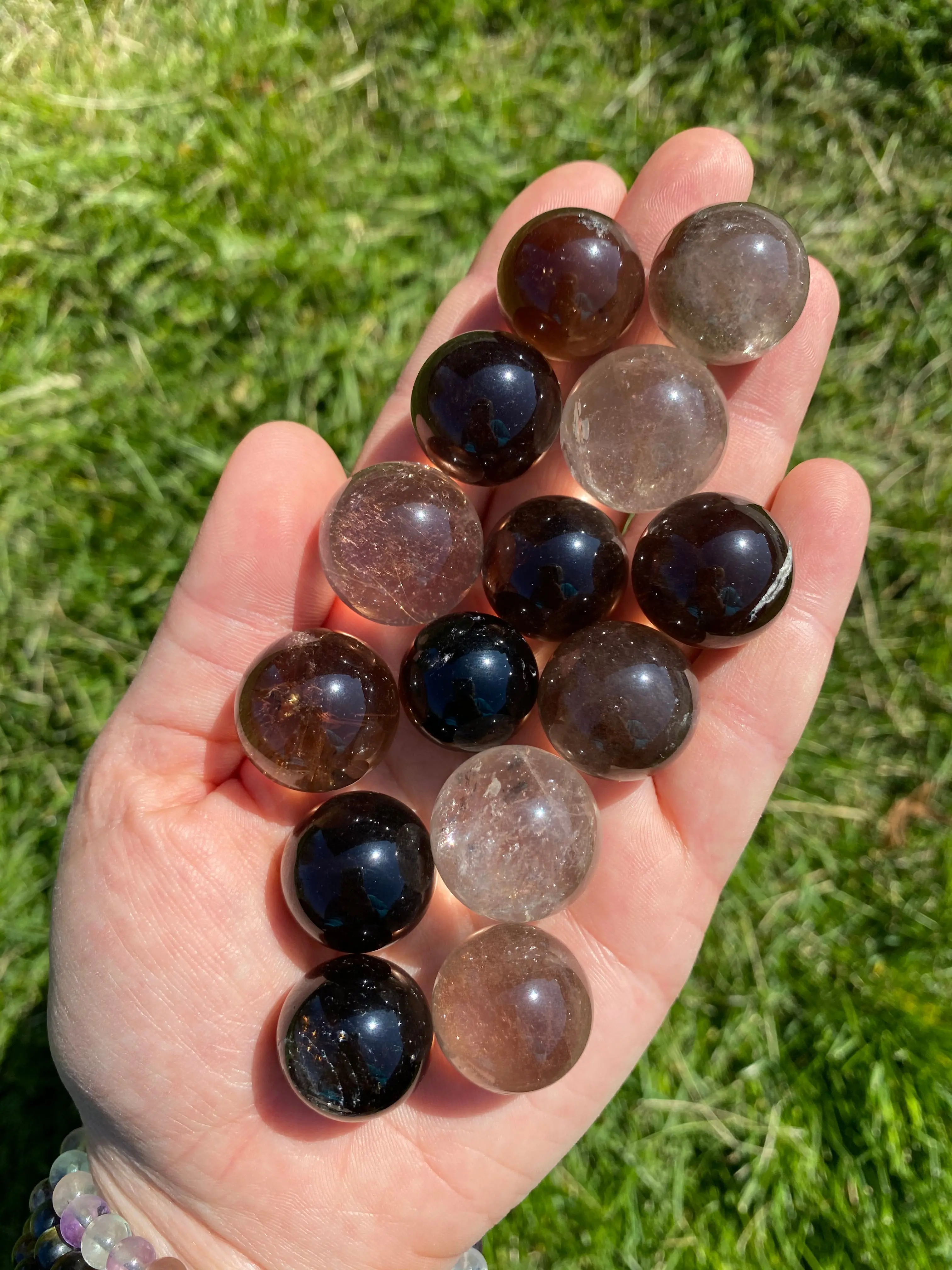 New Moon Beginnings Smoky Quartz Sphere - Polished Crystal with Unique Shades and Natural Finish