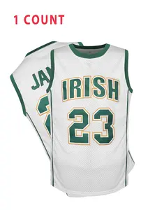 Men's Letter & Number 23 Embroidery Basketball Jersey, Quick Drying Breathable Basketball Vest, Basketball & Football Jersey for Men, Sports Jersey