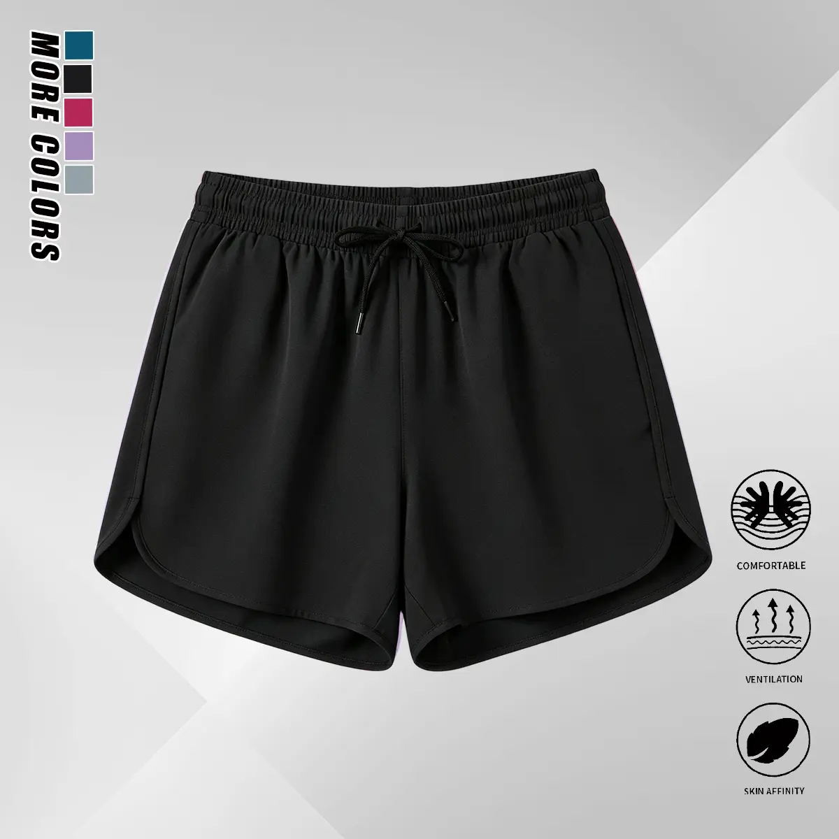 Women’s summer sports shorts, quick-dry fitness shorts with drawstring design, suitable for yoga, gym, and beach wear; women’s athletic shorts, fitness shorts