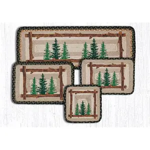 212 MAIN 10 in. Tall Timbers Jute Decorative Rugs - Durable Decorative Mat, Hand-Stenciled Natural Jute Rug for Table Accent
