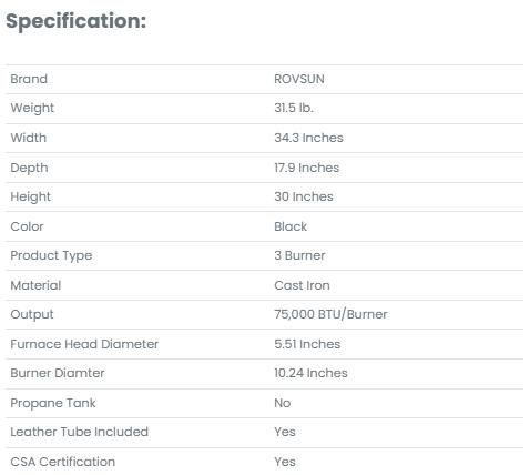 [TOP RATED - FLASH SALE] ROVSUN 3-Burner 225000 BTU Outdoor Camping Propane Stove