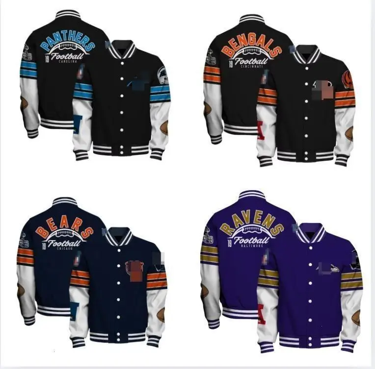 Retro Football Varsity Jacket – Unisex Y2K-Inspired Sports Outerwear, Classic Fanwear Coat, Casual Game Day Street Style
