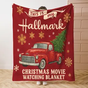 Soft Flannel Blanket with Christmas Print, Cozy Sofa Throw for All Seasons, Perfect Halloween & Christmas Gift, Lightweight and Warm