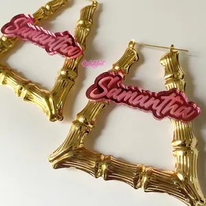 Personalized 90s Aesthetic Bamboo Earrings