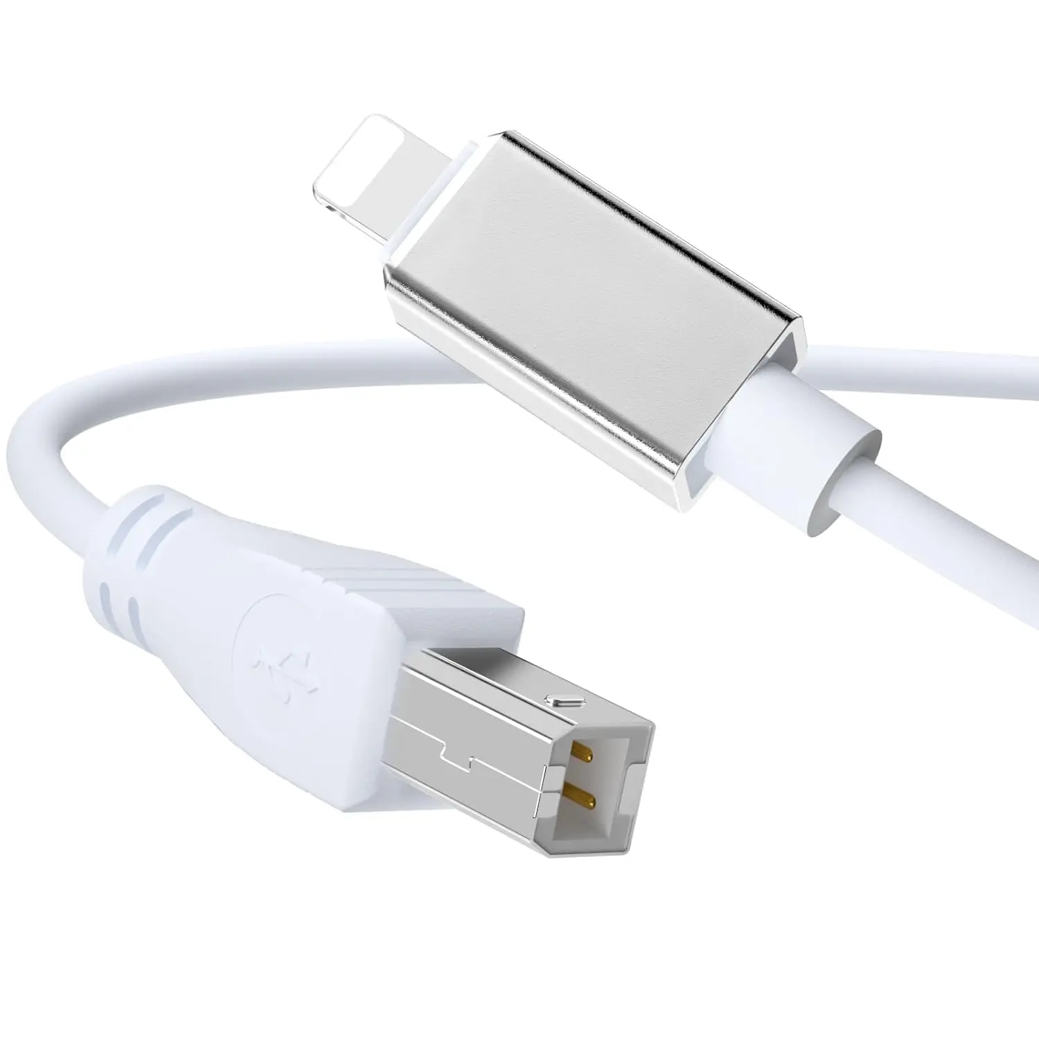 Lightning to MIDI Type B OTG Converter Cable, 5ft USB 2.0 High-Speed Cord for MIDI Keyboards, Audio Interfaces, Musicians