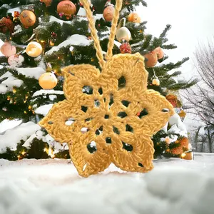 Crocheted star Christmas ornament