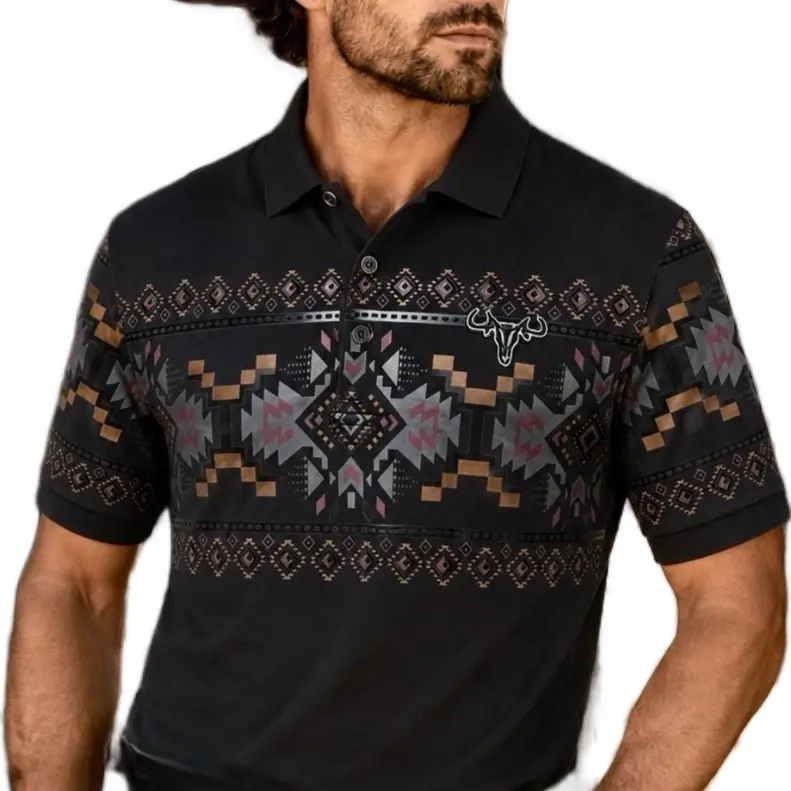 Men's Aztec Polo -Dry Fit Material (Fitted)