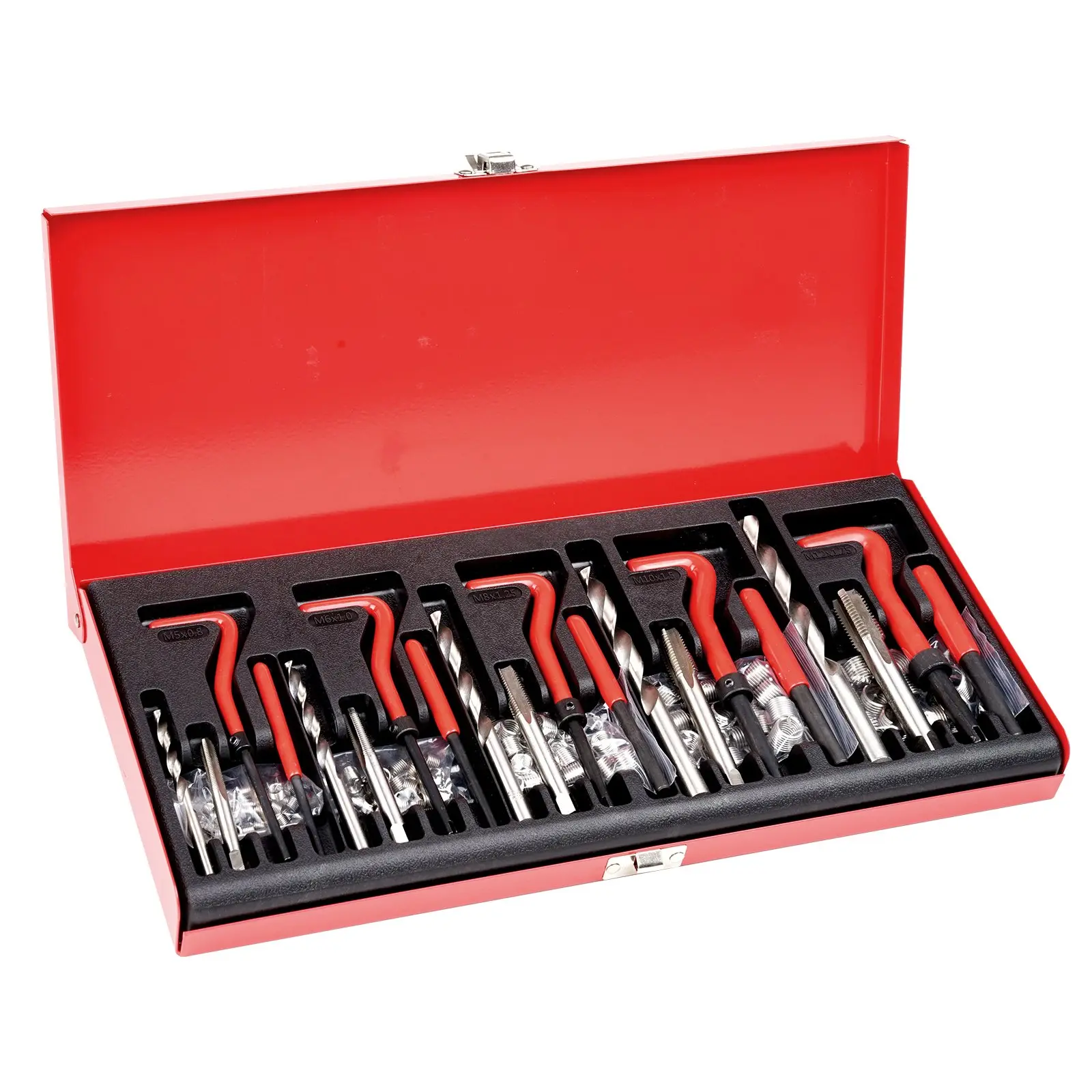 【DealsForYouDays】VEVOR Helicoil Thread Repair Kit, 166-Piece Metric HSS Drill Helicoil Repair Kit, M5 M6 M8 M10 M12 Heli Coil Rethreading Tool Kit with HSS Drill Bits Thread Inserts Taps Breakoff Installation Tools
