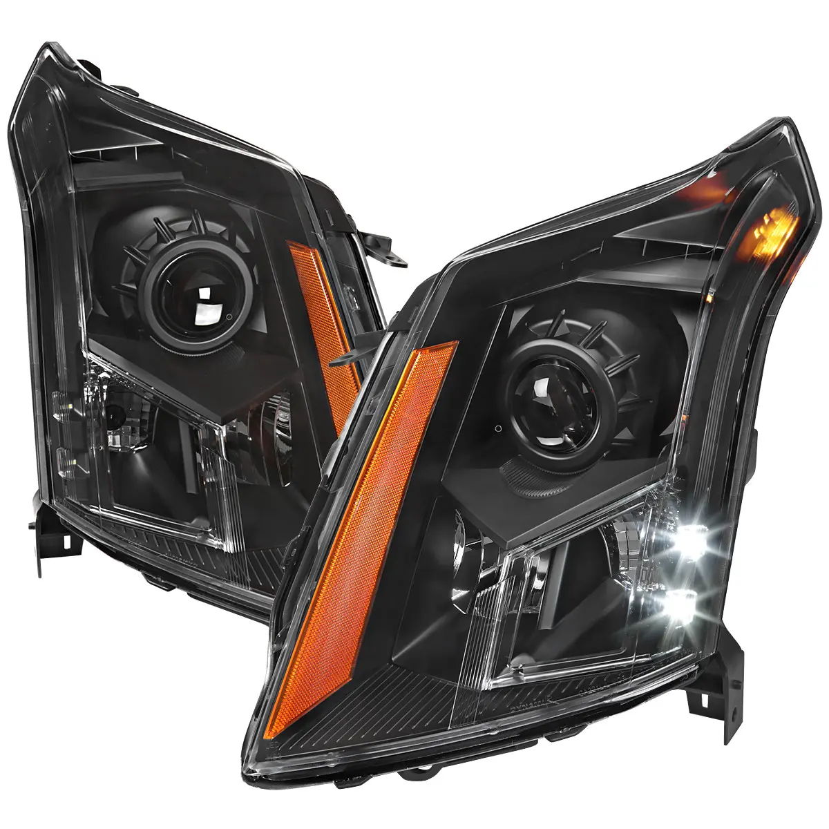 2010-2016 Cadillac SRX Projector Headlights (Matte Black Housing/Clear Lens)