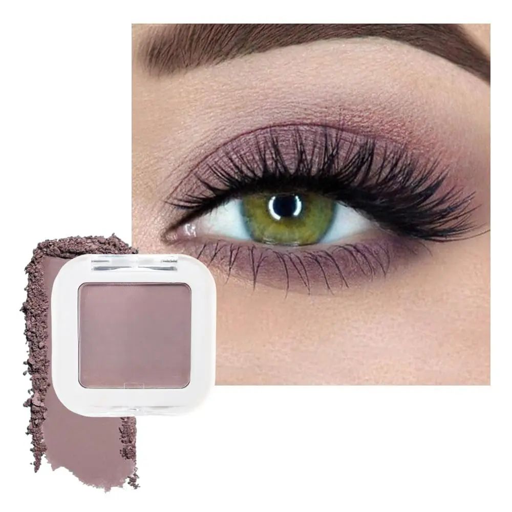 Women's Neutral Mauve Single Matte Eyeshadow Powder, Long-Lasting Waterproof Cosmetic for Easy Eye Makeup, Ideal Gift