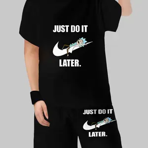 Rick and Morty Boys' Summer Set, Fun, Fandom, Short Sleeve Shorts, Casual Fitted Suit, All over Print, Regular Length, No Ca Prop 65