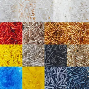 17 Colors Glass Seed Beads, 10g Pack of 180 Pcs, 9mm Glass Tube for DIY Jewelry Making, DIY Beading Accessories, Bracelets, Necklaces, Charms, Decorative Chains