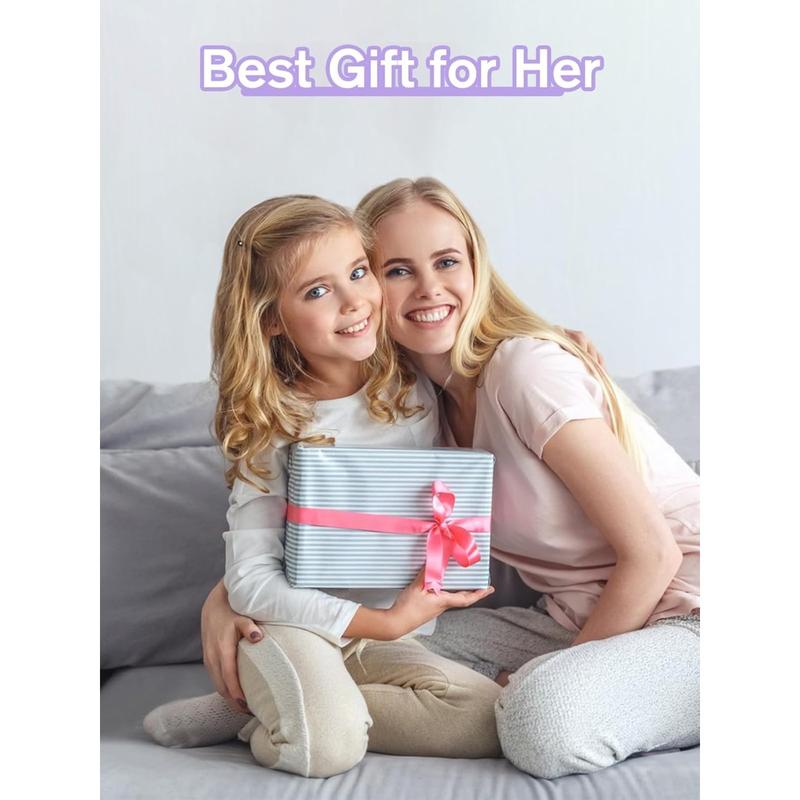 26 Pieces Press on Nails for Kids, EBANKU 1 Pack Kid Fake Nail Pink Flower Press on Nails for Girls 5-12 Years with Nail Glue