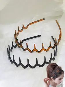 2pcs Women Elegant Wave Tooth Hair Clip Non‑Slip Zig Zag Headbands Fashion Hair Accessories for Makeup Daily Wear Durable Hair Barrettes for Women Girls