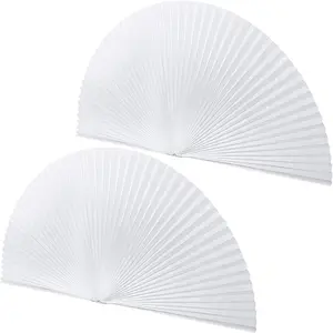 2 Pcs Half Moon Window Shade Half Circle Arch Window Blackout, Light Filtering Pleated Fabric Shade No Drill Easy Install Light Blocking Blinds, 36 x 72 Inch (White)
