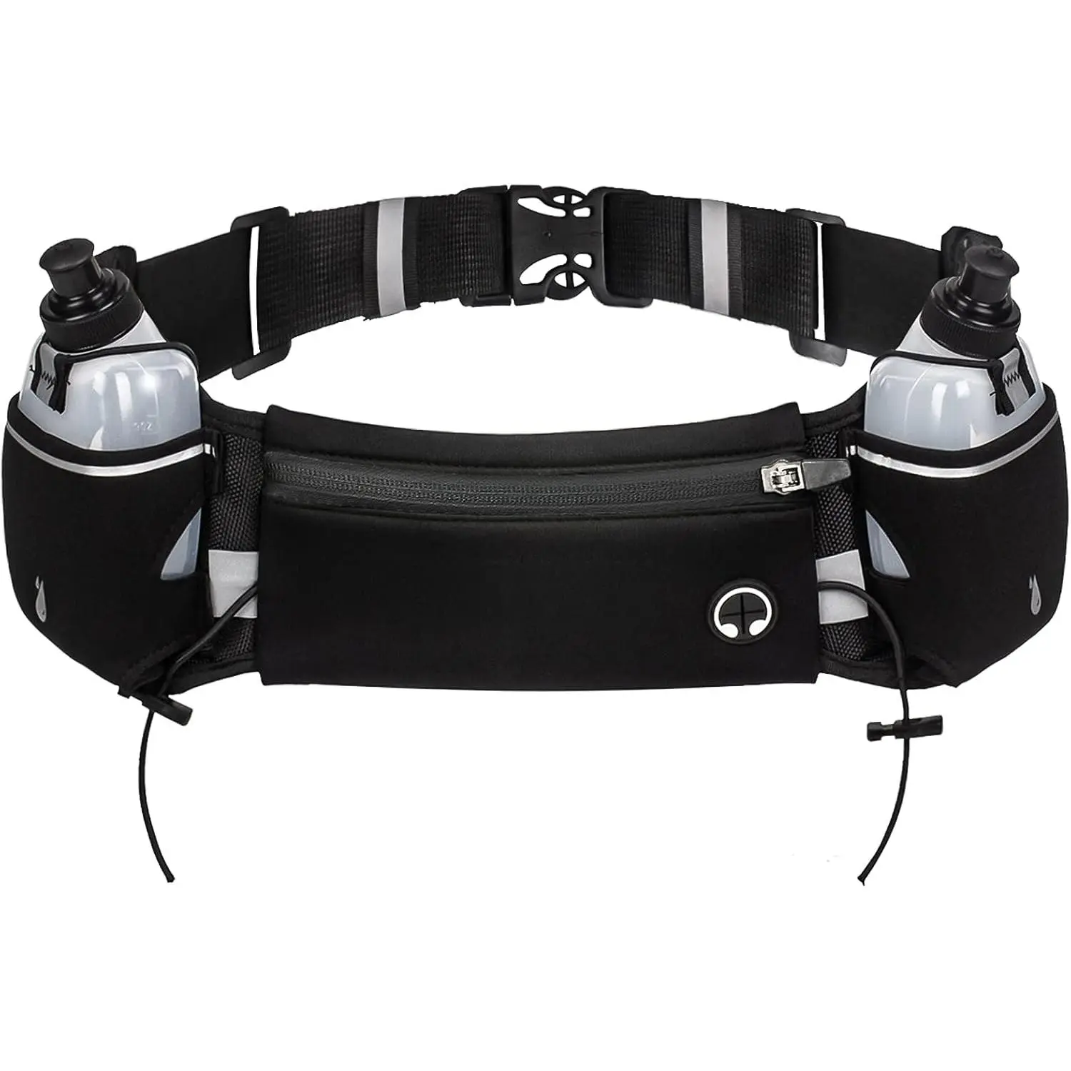 Upgraded Running Belt with Water Bottles, Hydration Belt for Men and Women, Water Bottle Holder Running Pouch Belt, Fanny Pack Fits 7 inches Phones, Waist pack for Running Hiking Climbing