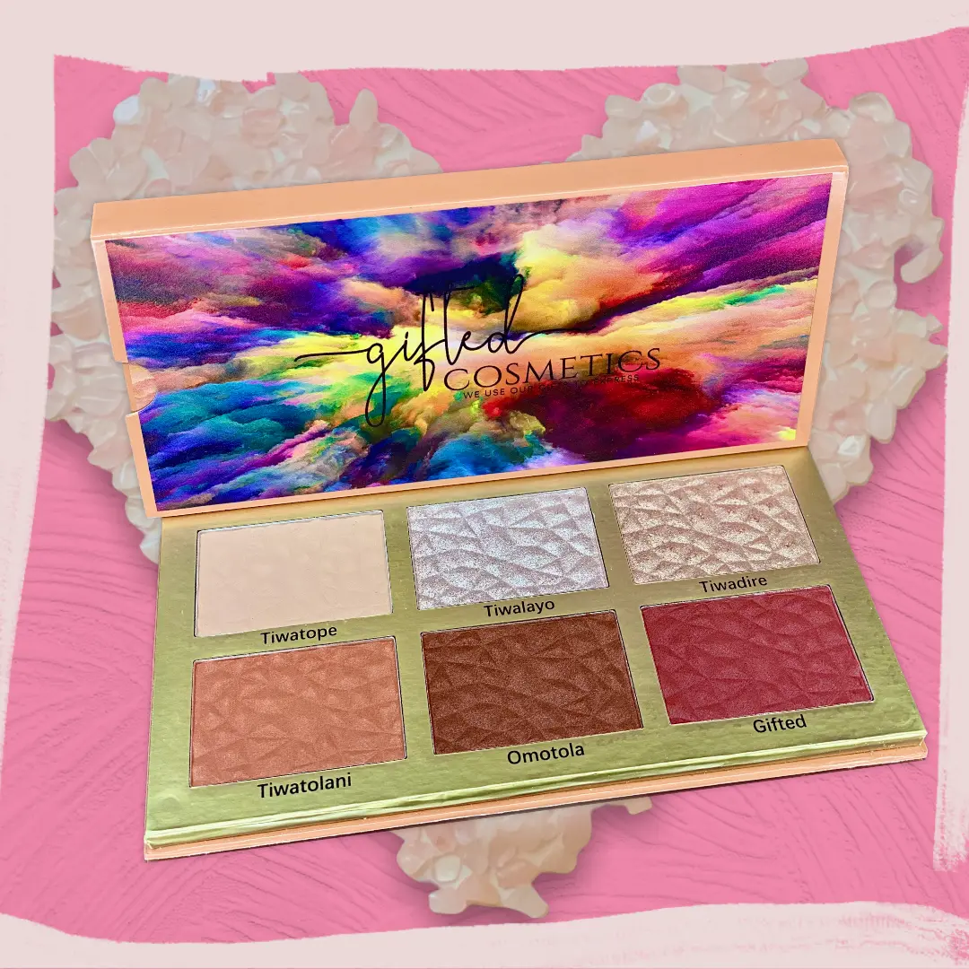 Gifted Cosmetics Cream Contour, Highlight & Blush Palette - Multi-Shade Compact with Antioxidant Formula for Easy Blending & Flawless Finish, 168g