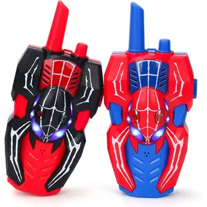 P-WTT02   Kids Walkie Talkies Toys for 4 5 6 Years Old Boys,Spider Toy Gifts Age 4 5 6 7 8 Toddler Walkie Talkies 2 Pack with Lanyard for Outdoor Garden Hiking Camping Play Boy Girls Birthday Presents