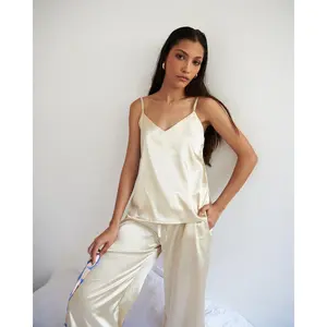 Agua & Flore Clouds Pajama Set Loungewear Nightwear Satin Womenswear Comfort